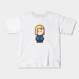 Blonde cyborg woman Kids T-Shirt